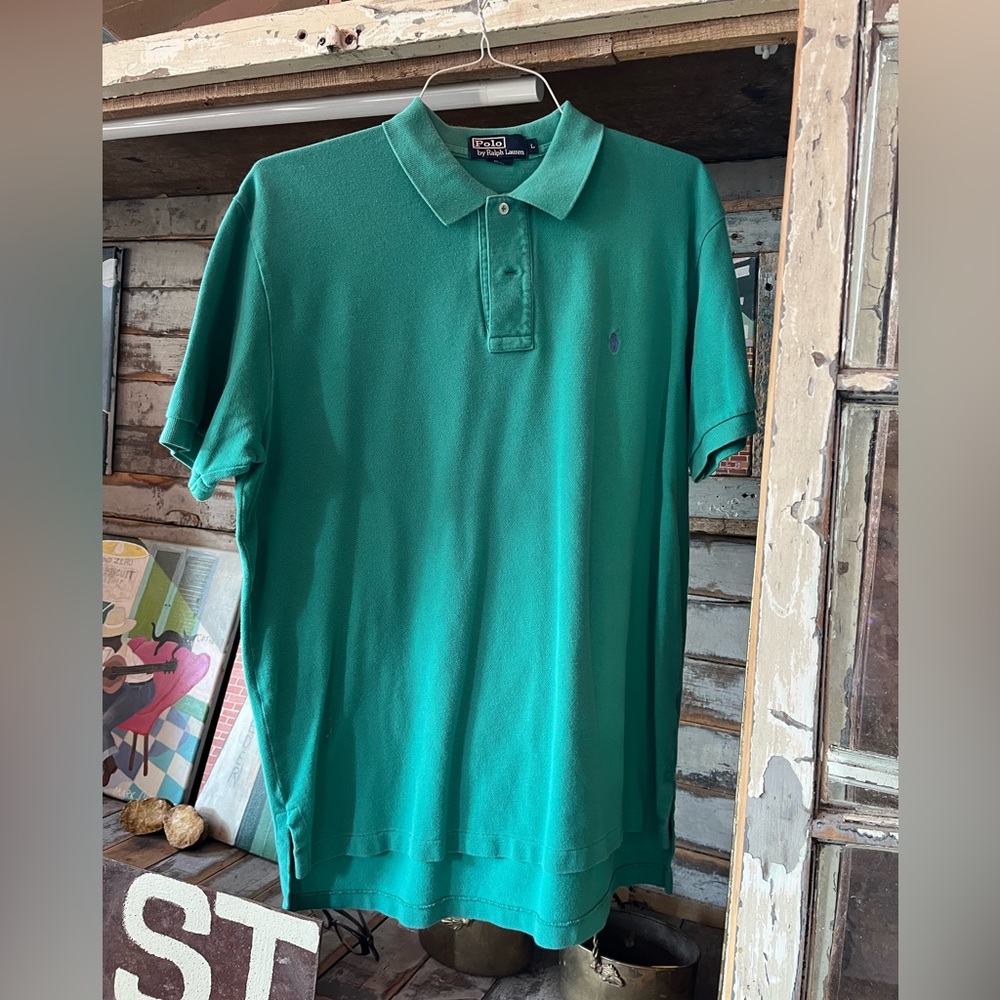 Large, Ladies, Kelly Green, Ralph Lauren Polo Collared shirt
